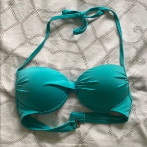 Neon teal push up bikini top